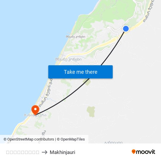 სახალვაშო to Makhinjauri map