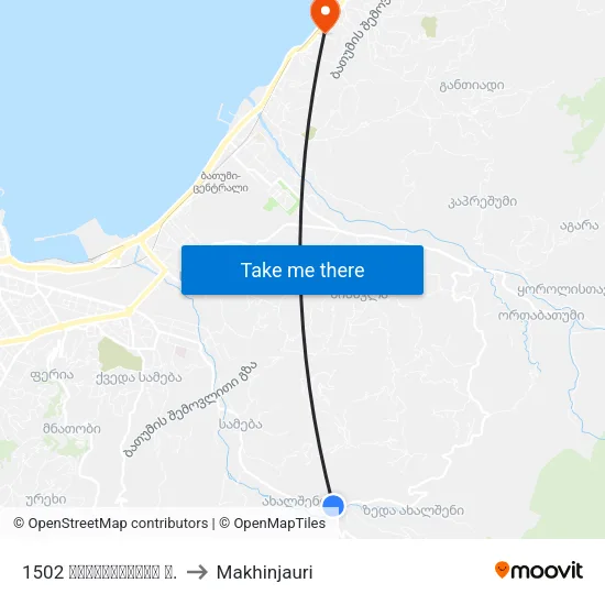 1502 Mayakovsky Street to Makhinjauri map