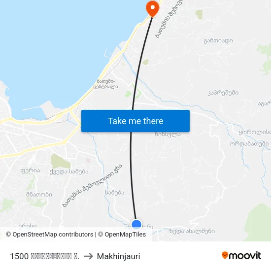 1500 Mayakovsky St. to Makhinjauri map