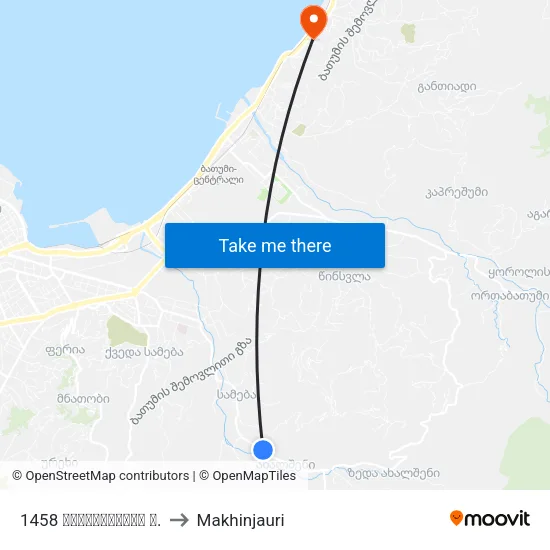 1458 Mayakovsky Street to Makhinjauri map