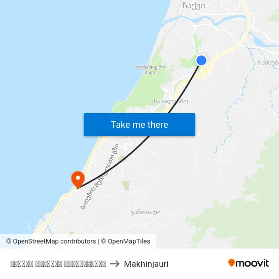 მწვანე კონცხის გადასახვევი to Makhinjauri map