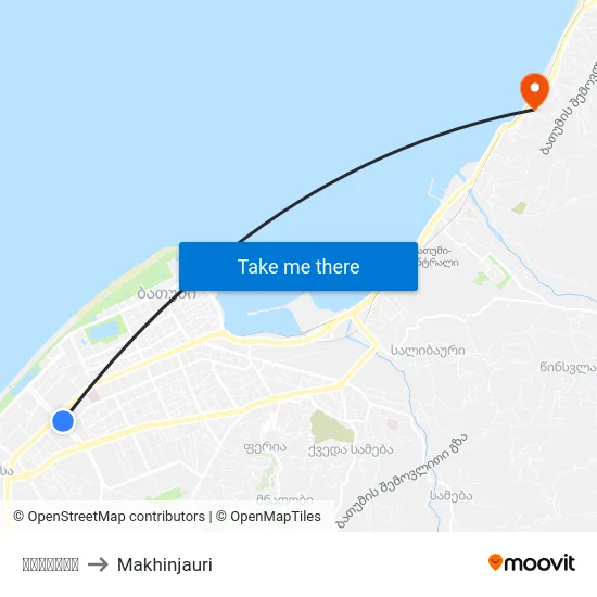 კარფური to Makhinjauri map