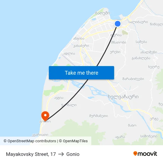 Mayakovsky Street, 17 to Gonio map