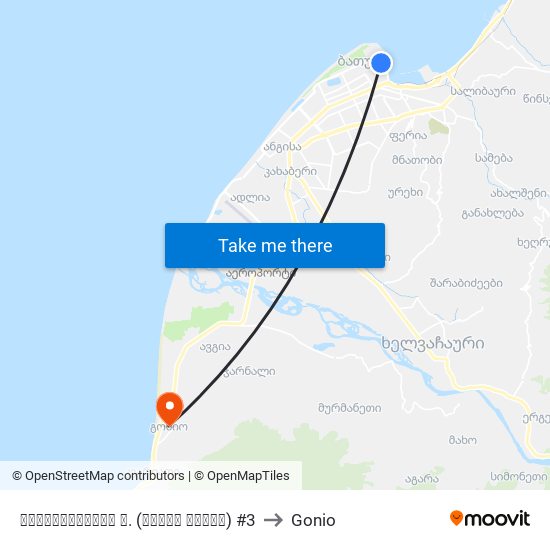 გოგებაშვილის ქ. (ჭაჭის კოშკი) #3 to Gonio map
