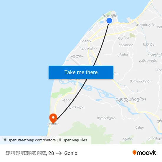 ლუკა ასათიანის ქუჩა, 28 to Gonio map