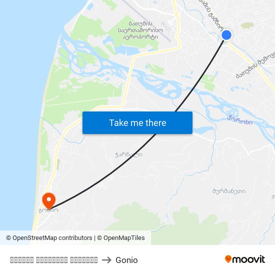 ფრიდონ ხალვაშის გამზირი to Gonio map