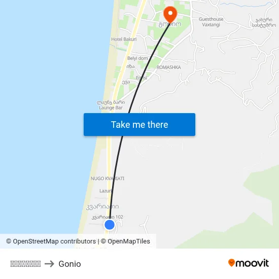 კვარიათი to Gonio map