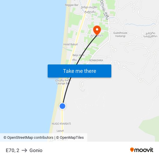 E70, 2 to Gonio map