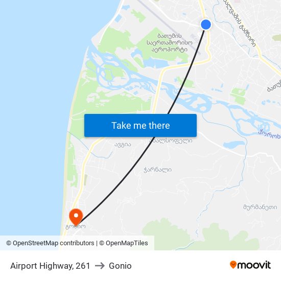 Airport Highway, 261 to Gonio map