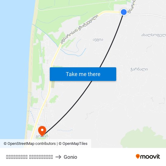 აფსაროსის გზადკეცილი to Gonio map