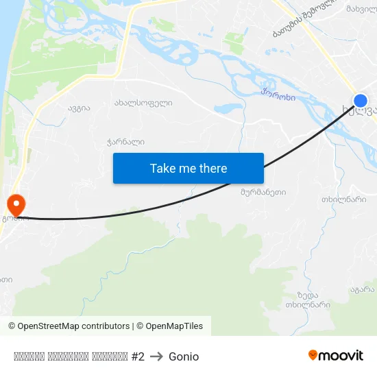 ფრიდონ ხალვაშის გამზირი #2 to Gonio map