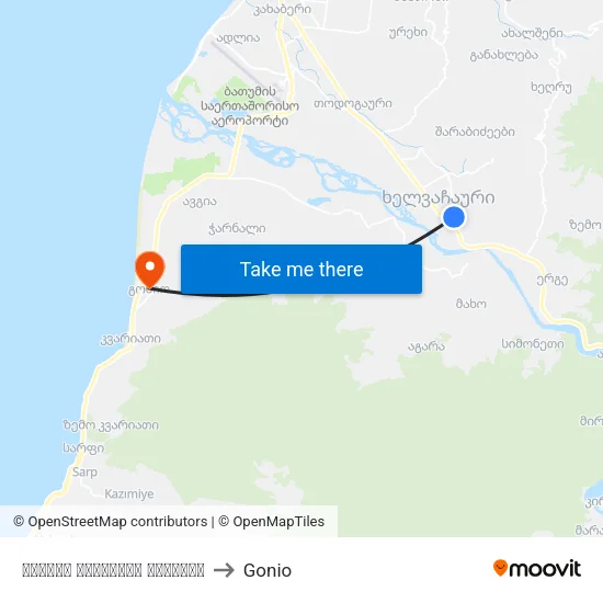Pridon Khalvashi Avenue to Gonio map