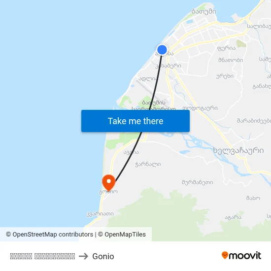 ობოლთა თავშესაფარი to Gonio map