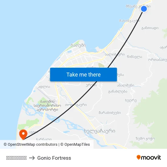 საკალმახე to Gonio Fortress map