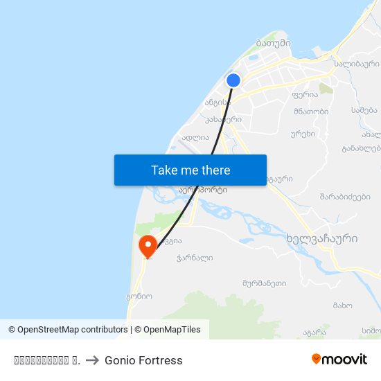 ფიროსმანის ქ. to Gonio Fortress map