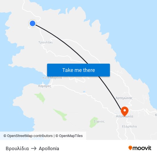 Βρουλίδια to Apollonía map