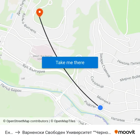 Енерго to Варненски Свободен Университет ""Черноризец Храбър"" - Филиал Смолян map