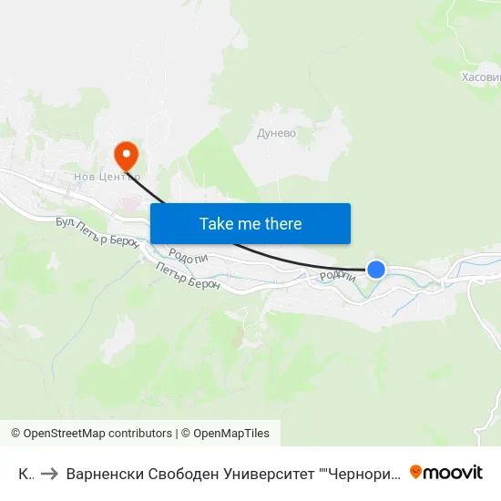 Кат to Варненски Свободен Университет ""Черноризец Храбър"" - Филиал Смолян map