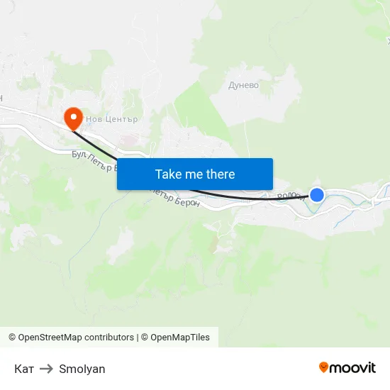 Kat to Smolyan map