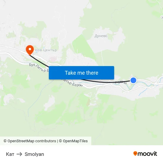 Kat to Smolyan map