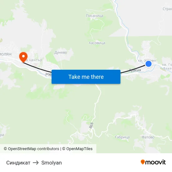 Syndykat to Smolyan map