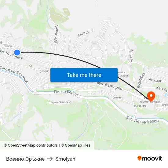 Military Weapons to Smolyan map