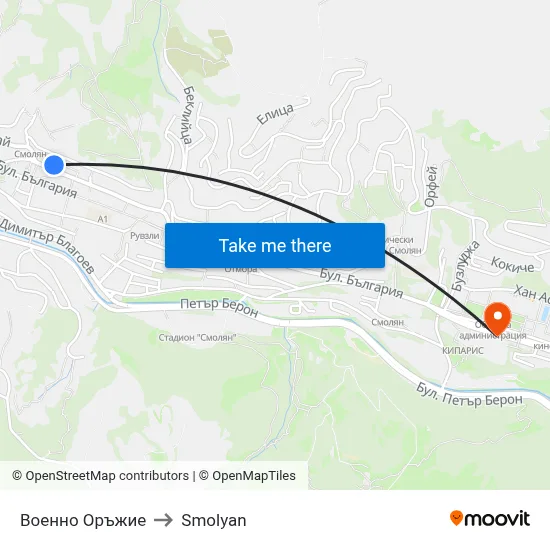 Military Weapons to Smolyan map