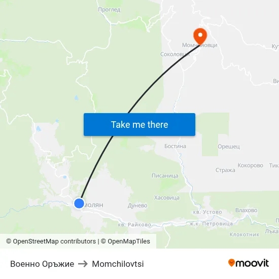 Военно Оръжие to Momchilovtsi map