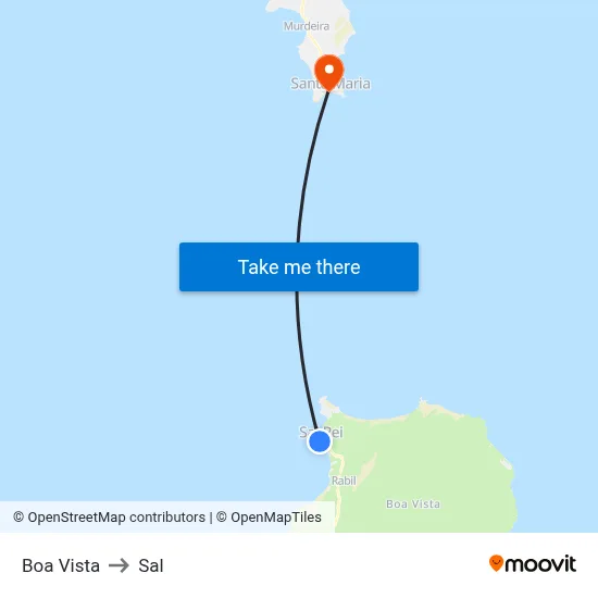 Boa Vista to Sal map