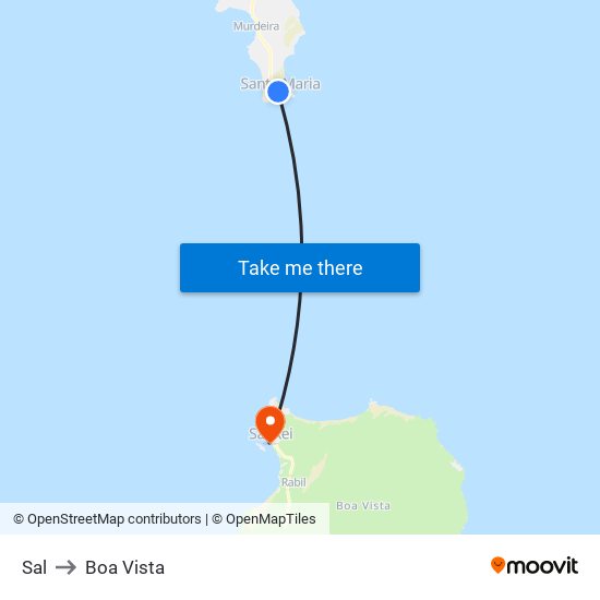 Sal to Boa Vista map