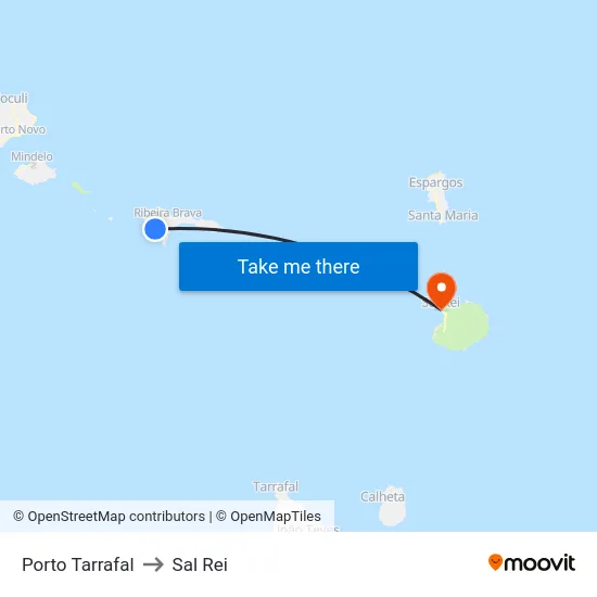 Porto Tarrafal to Sal Rei map