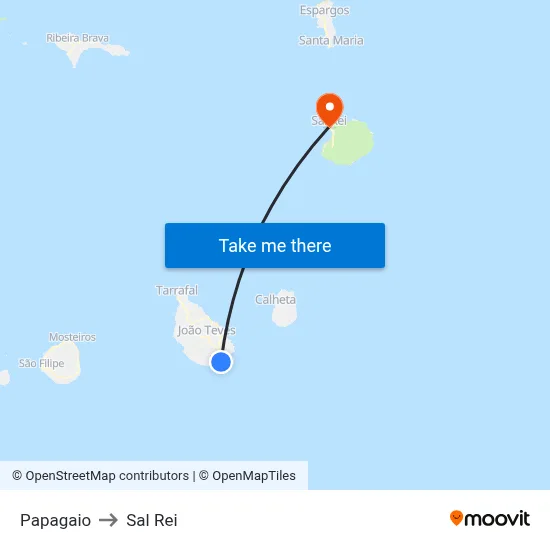 Papagaio to Sal Rei map