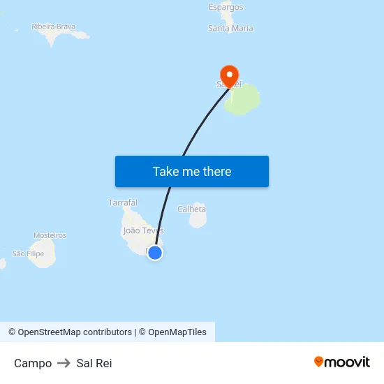 Campo to Sal Rei map
