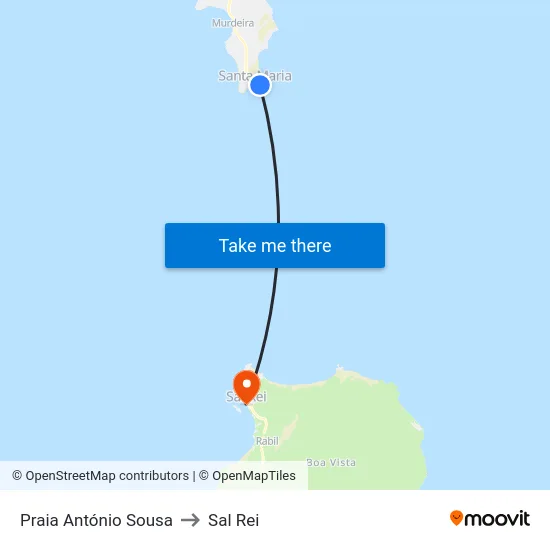 Praia António Sousa to Sal Rei map