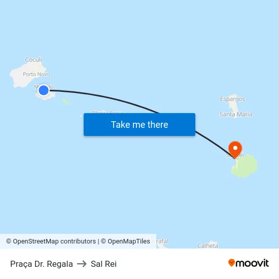 Praça Dr. Regala to Sal Rei map