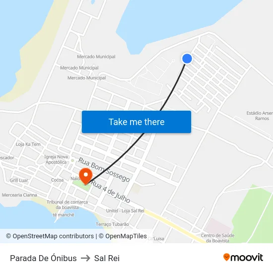 Parada De Ónibus to Sal Rei map