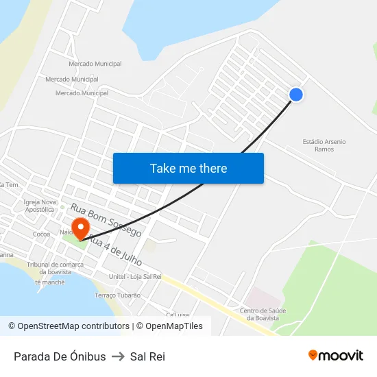 Parada De Ónibus to Sal Rei map