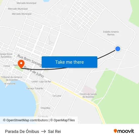 Parada De Ónibus to Sal Rei map