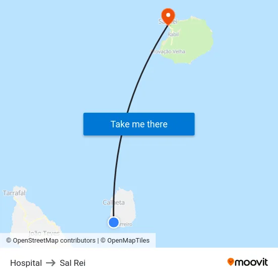 Hospital to Sal Rei map