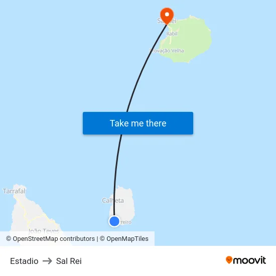 Estadio to Sal Rei map