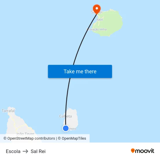 Escola to Sal Rei map