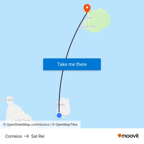 Correios to Sal Rei map