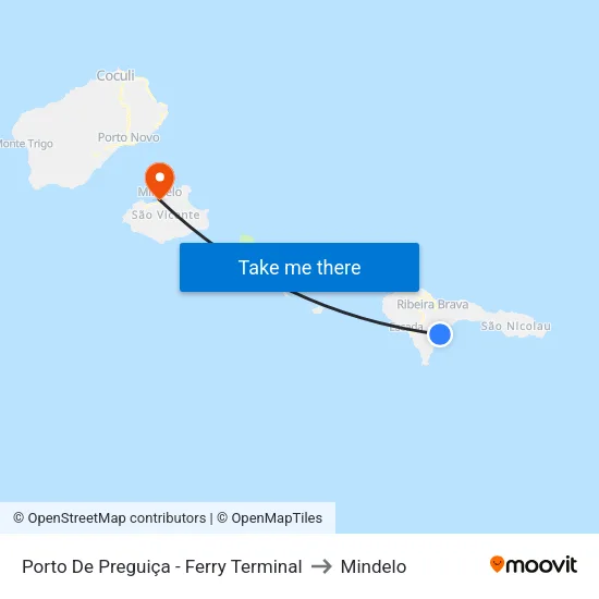 Porto De Preguiça - Ferry Terminal to Mindelo map