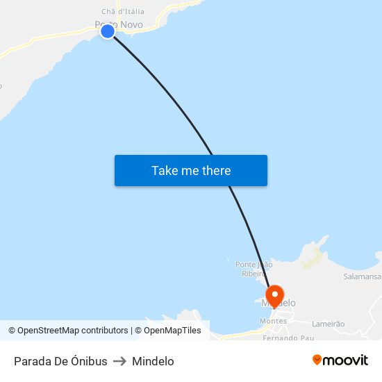 Parada De Ónibus to Mindelo map