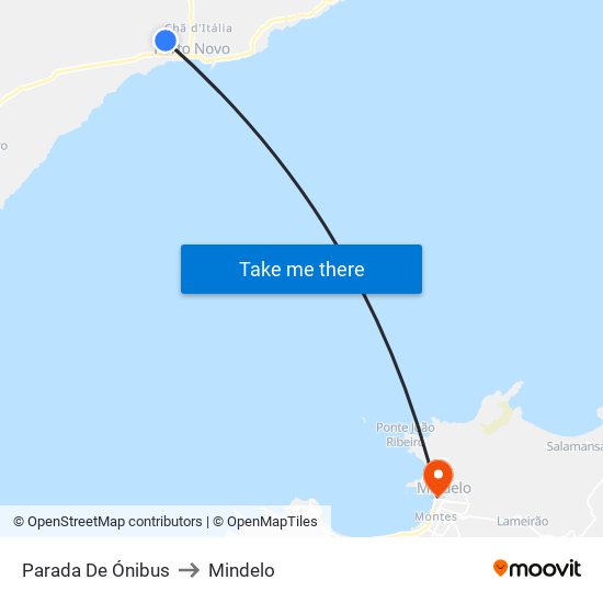 Parada De Ónibus to Mindelo map