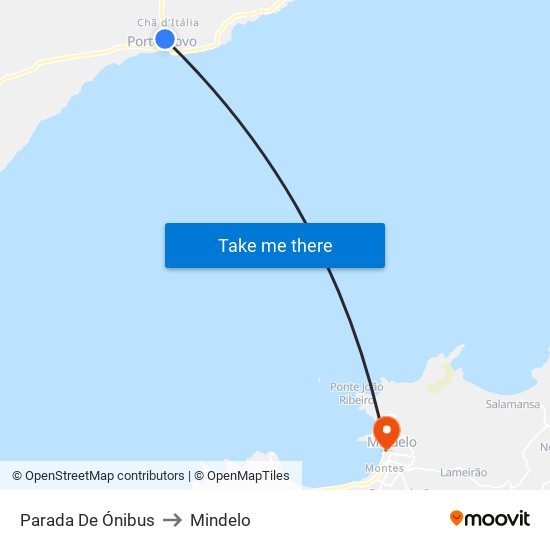 Parada De Ónibus to Mindelo map