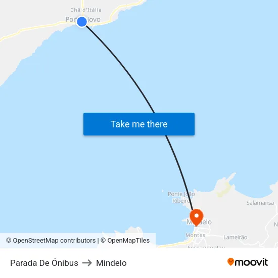 Parada De Ónibus to Mindelo map