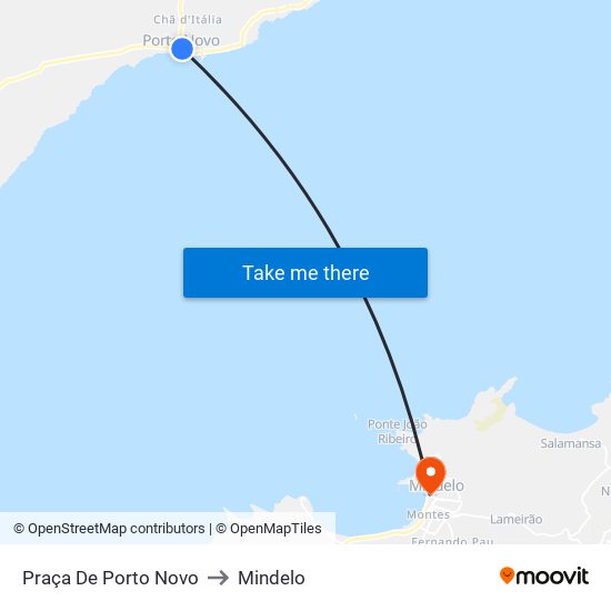 Praça De Porto Novo to Mindelo map