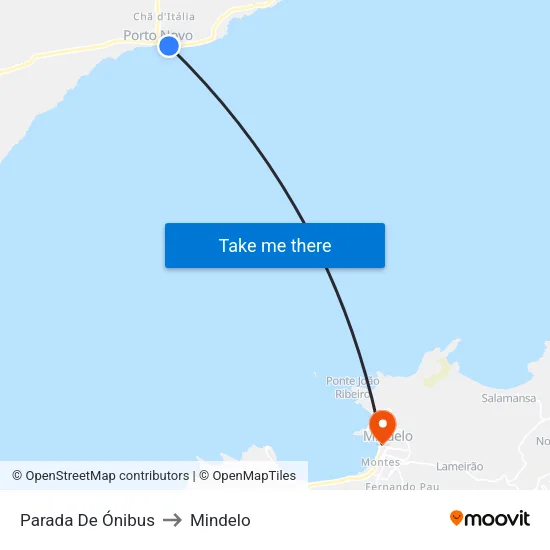 Parada De Ónibus to Mindelo map