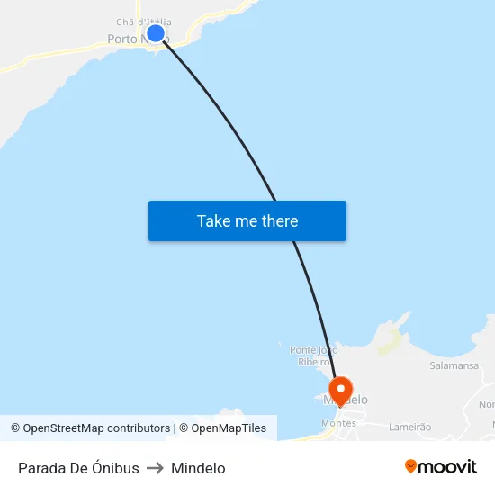 Parada De Ónibus to Mindelo map